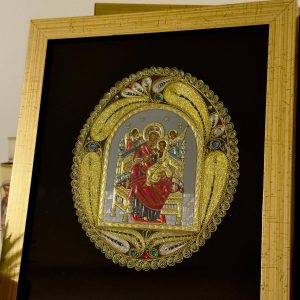 Filigranska ikona Presvete Bogorodice Strašne (Stradalne) sa Gospodom Isusom Hristom