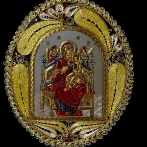 Filigranska ikona Presvete Bogorodice Strašne (Stradalne) sa Gospodom Isusom Hristom